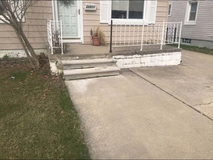 Front porch transformation — Before