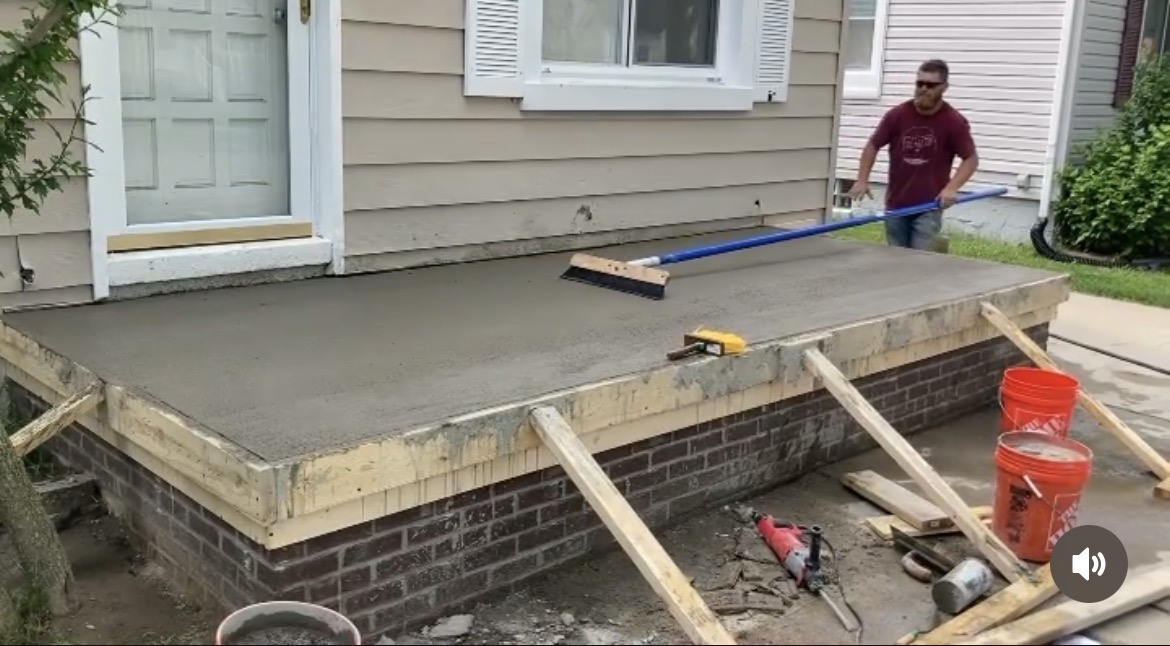 Front porch transformation — In Progress