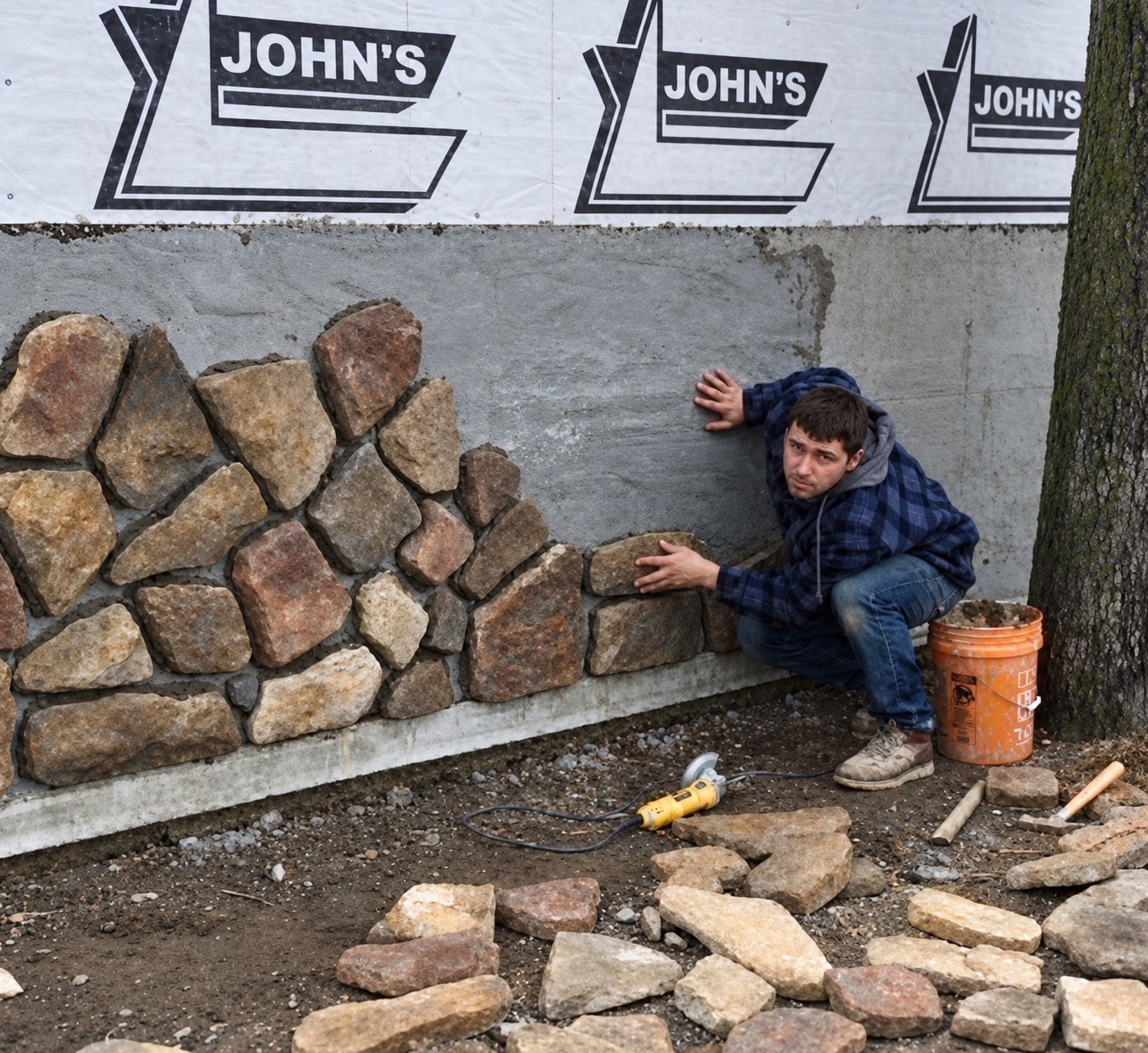 Setting Field Stone