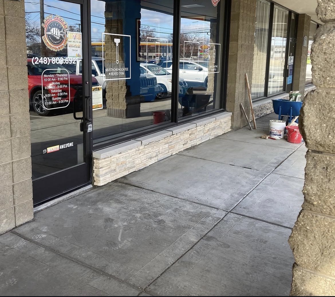 Storefront stone veneer — Completed — Angle 1