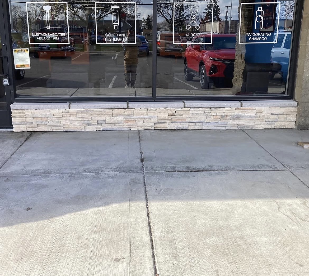 Storefront stone veneer — Completed — Angle 2